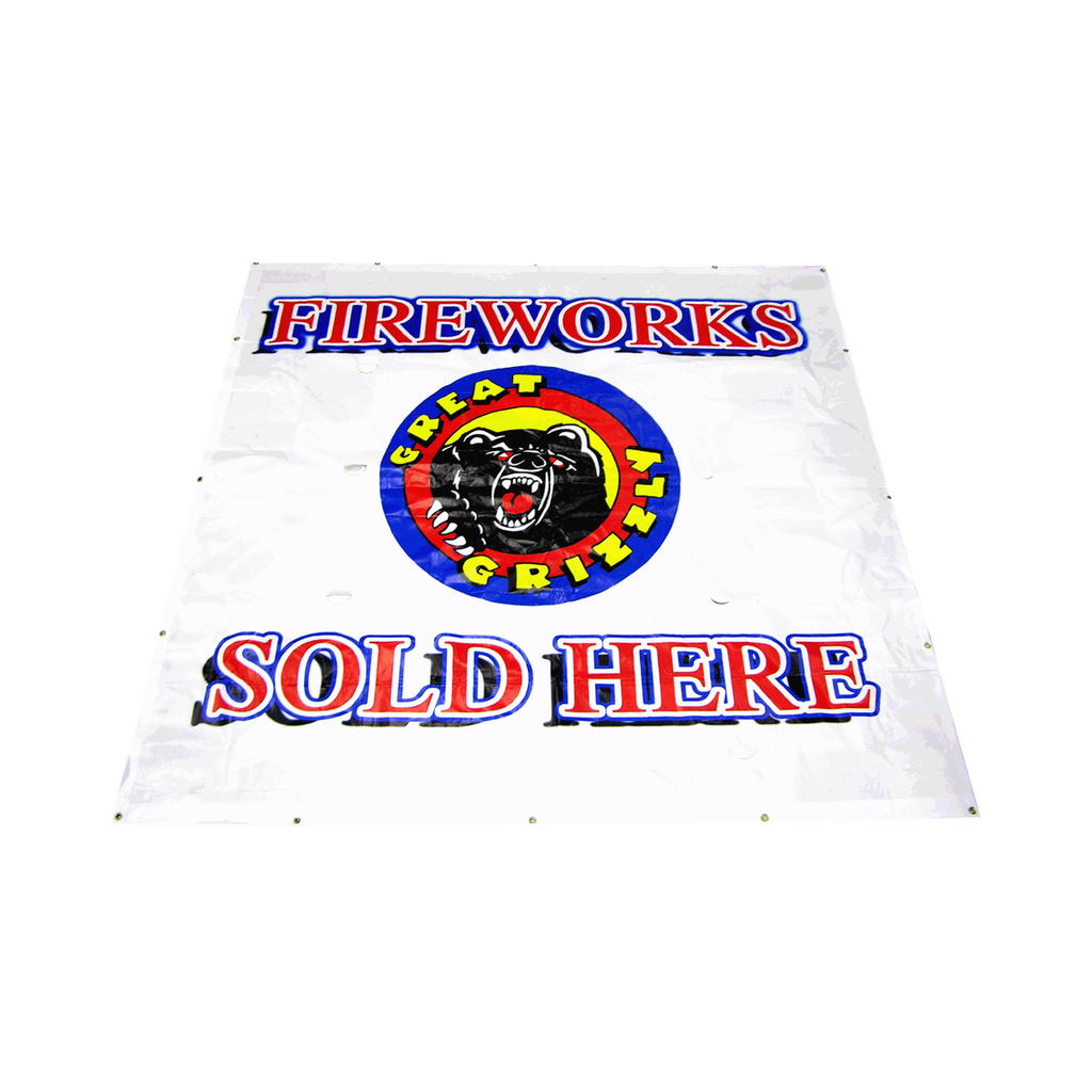 [420-1401] 7'X7' "FIREWORKS SOLD HERE" Banner