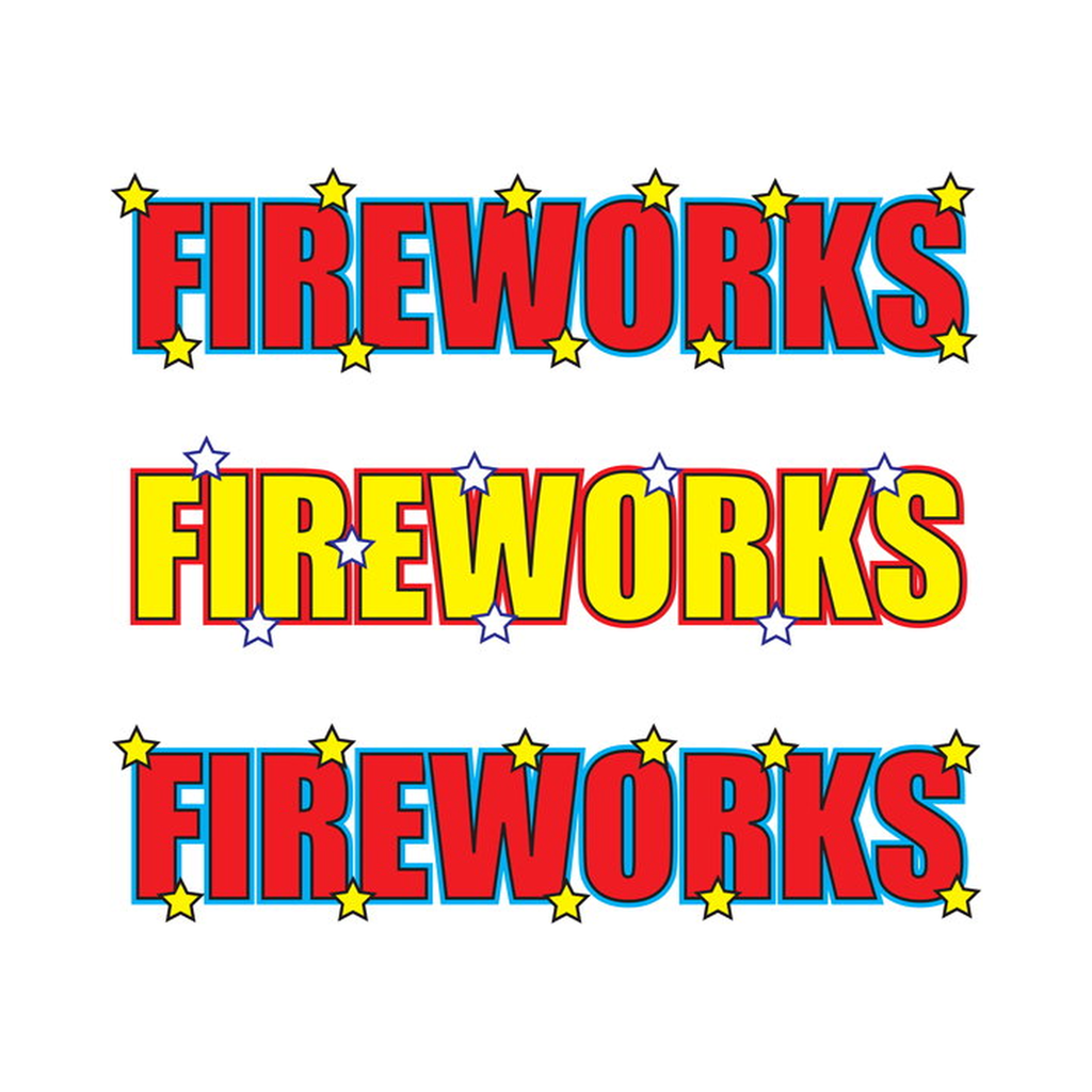 [420-1409] Plastic Bunting, "FIREWORKS"