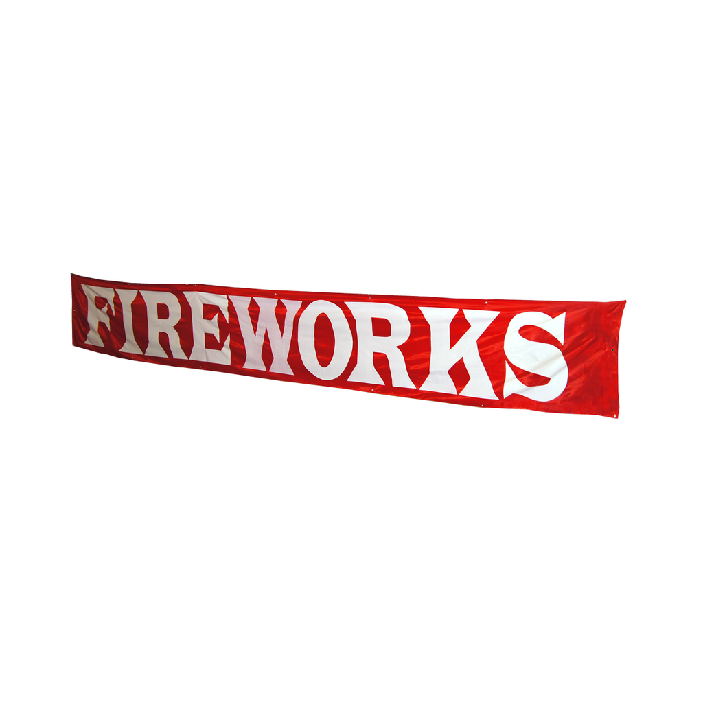 [420-1418] 3'X20' "FIREWORKS" Banner, Cloth