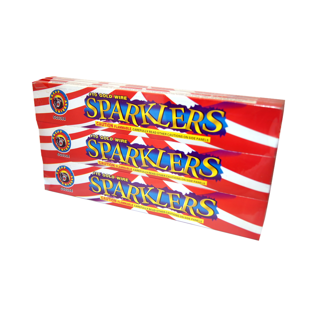 [170-1010] #10 Gold Wire Sparklers, 24/12/6